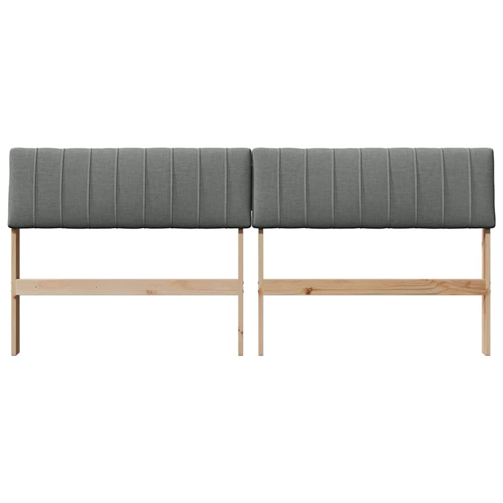 Testiera imbottita Grigio scuro 180 cm Pino massello