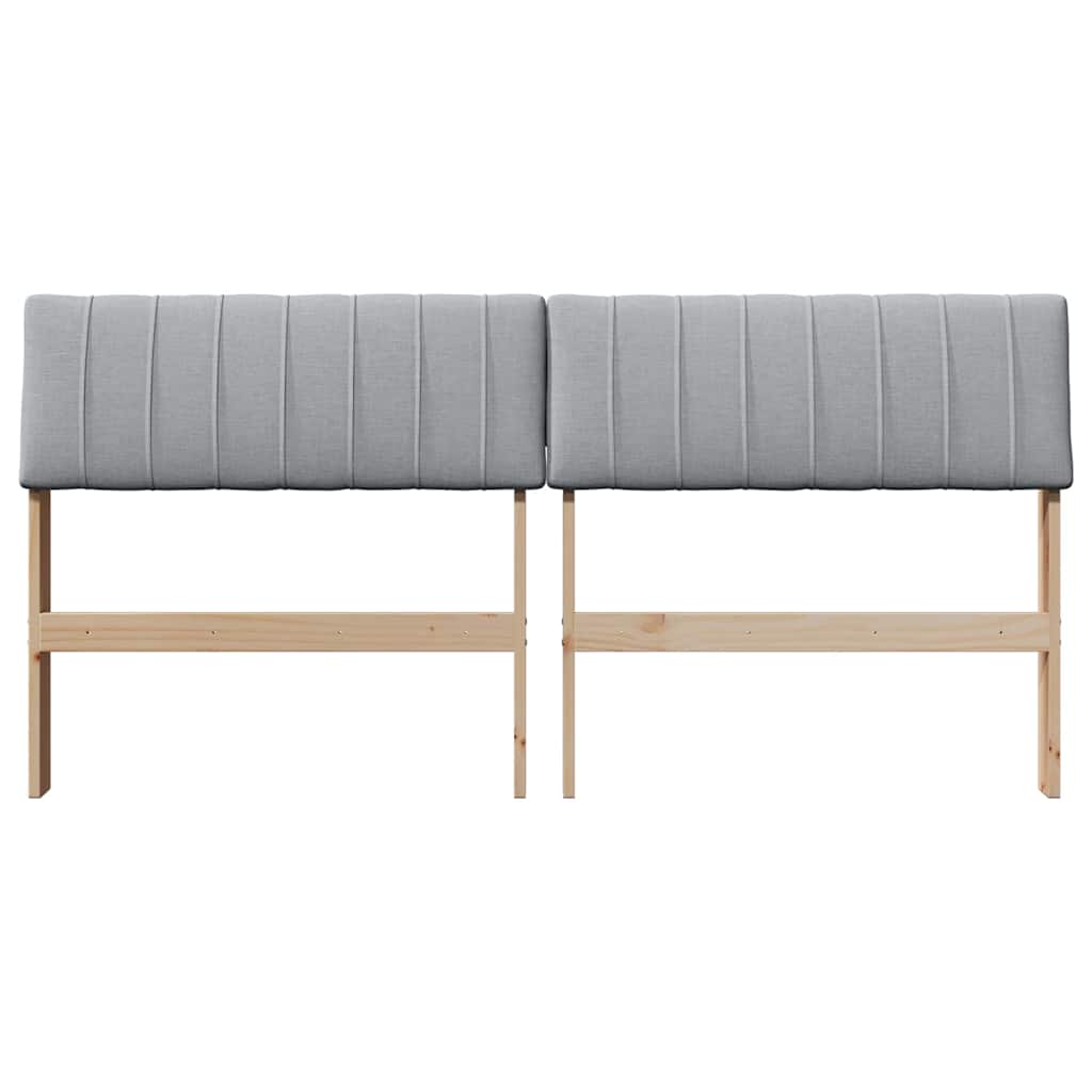 Testiera imbottita Grigio chiaro 160 cm Pino massello