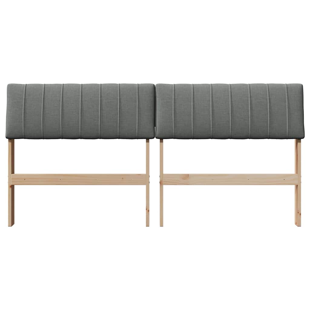 Testiera imbottita Grigio scuro 160 cm Pino massello