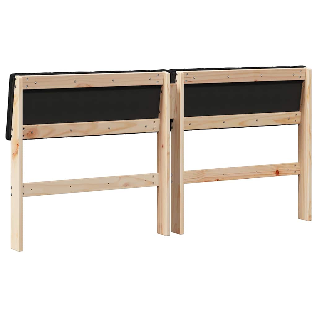 Testiera imbottita Nero 160 cm Pino massello