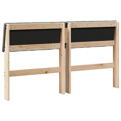 Testiera imbottita Grigio scuro 140 cm Pino massello