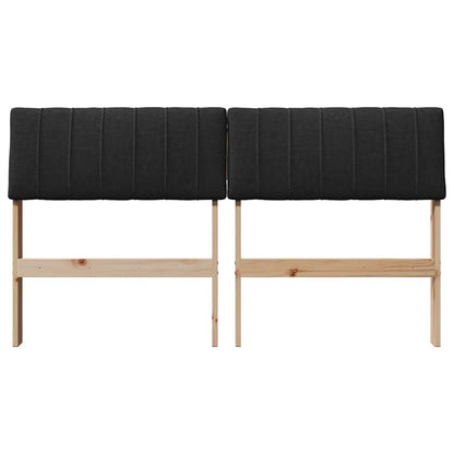 Testiera imbottita Nero 140 cm Pino massello