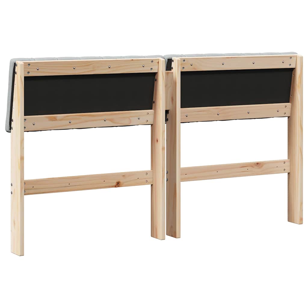 Testiera imbottita Grigio chiaro 135 cm Pino massello