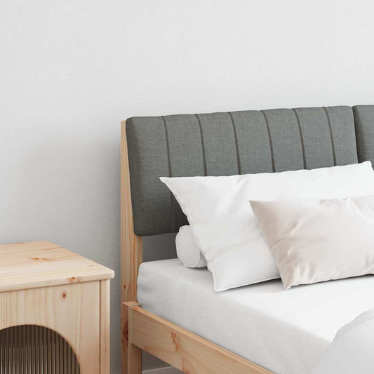 Testiera imbottita Grigio scuro 135 cm Pino massello