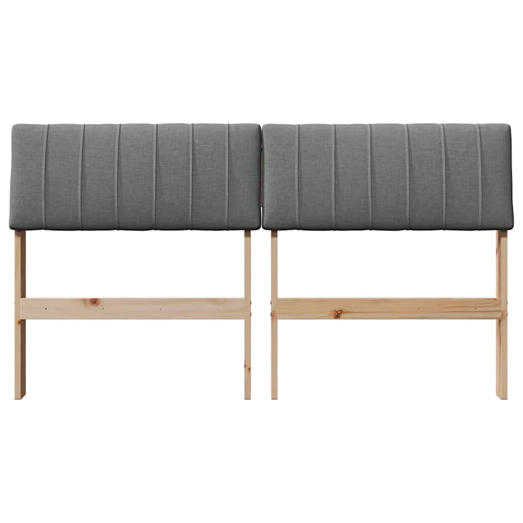 Testiera imbottita Grigio scuro 135 cm Pino massello