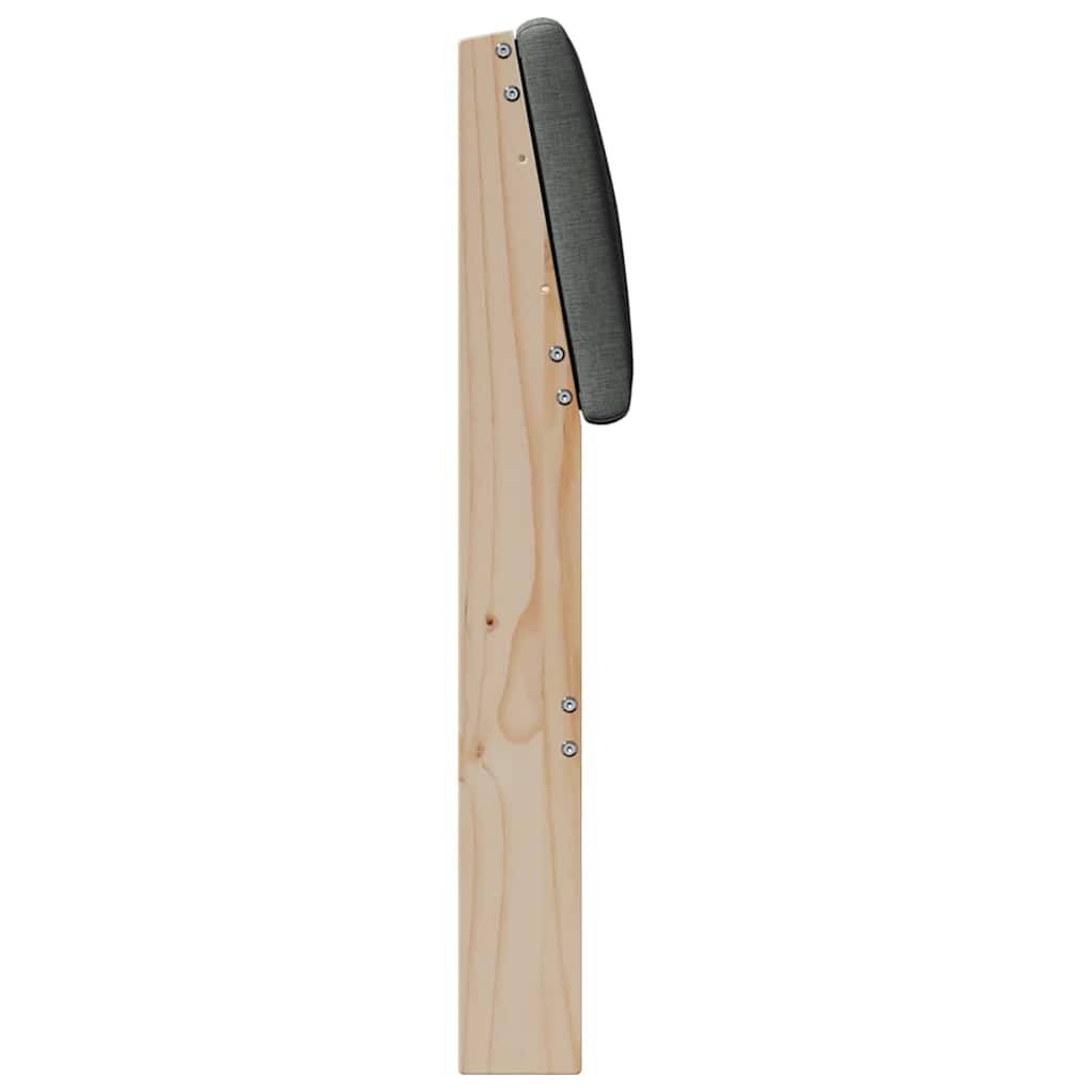 Testiera imbottita Grigio scuro 135 cm Pino massello