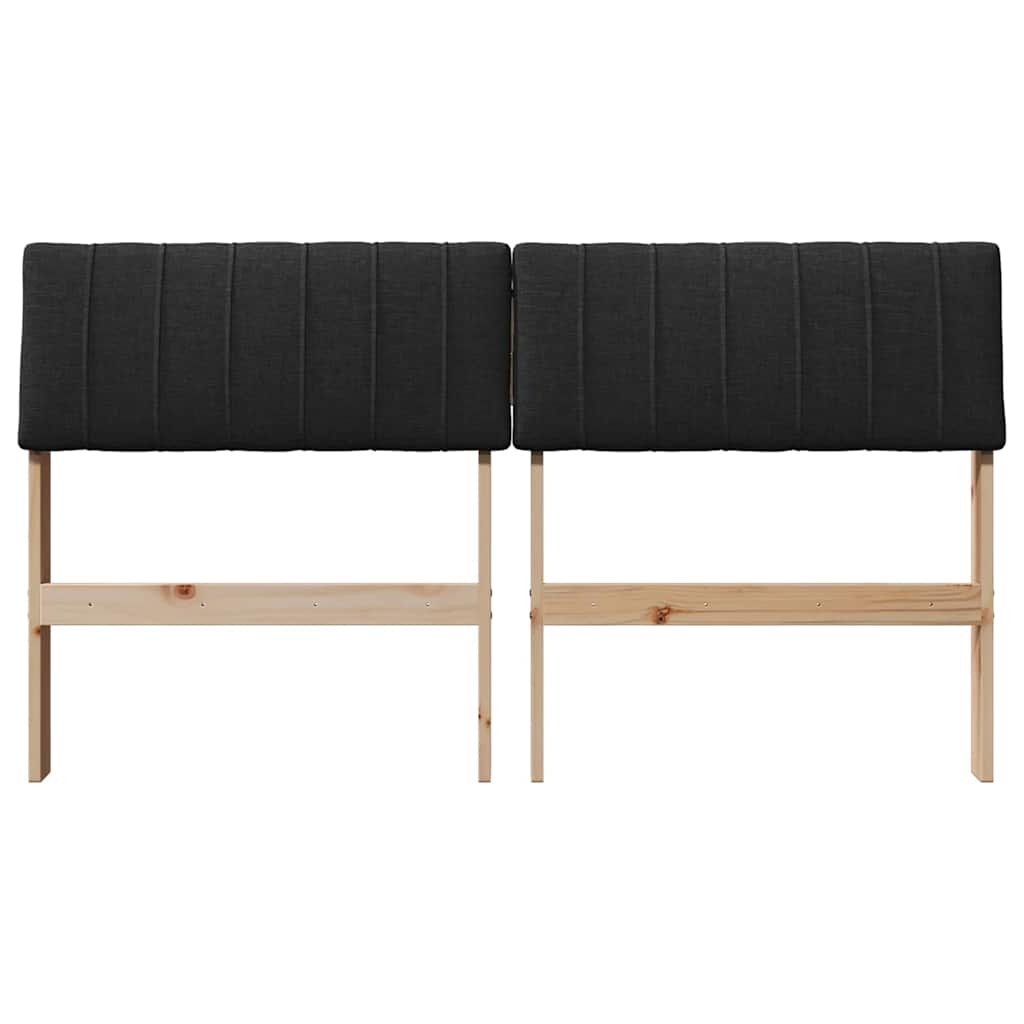 Testiera imbottita Nero 135 cm Pino massello