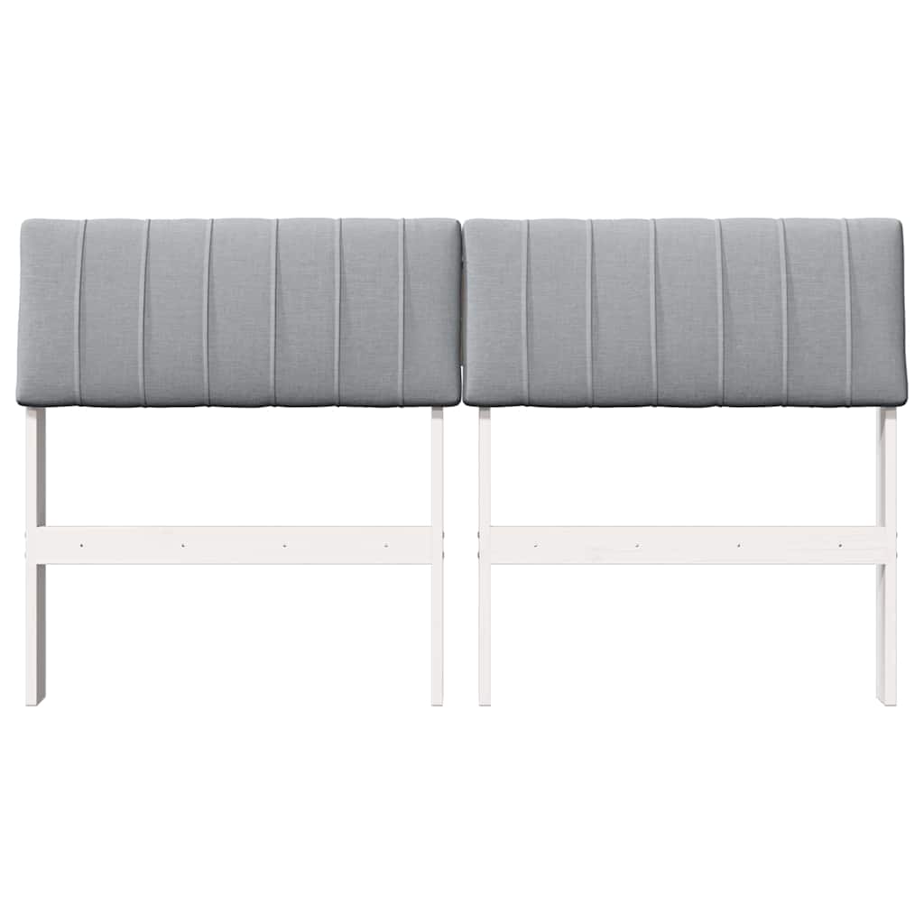 Testiera imbottita Grigio chiaro 135 cm Pino massello