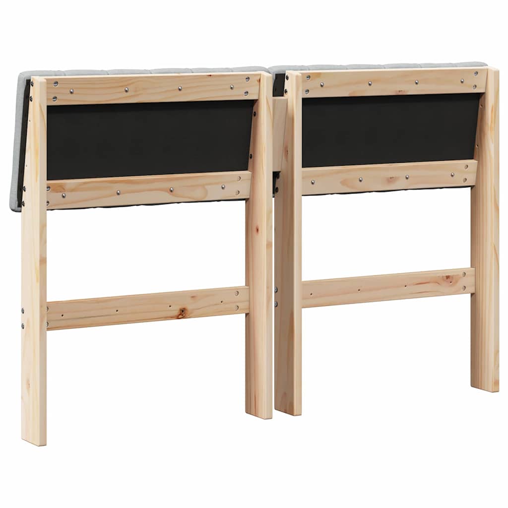 Testiera imbottita Grigio chiaro 120 cm Pino massello