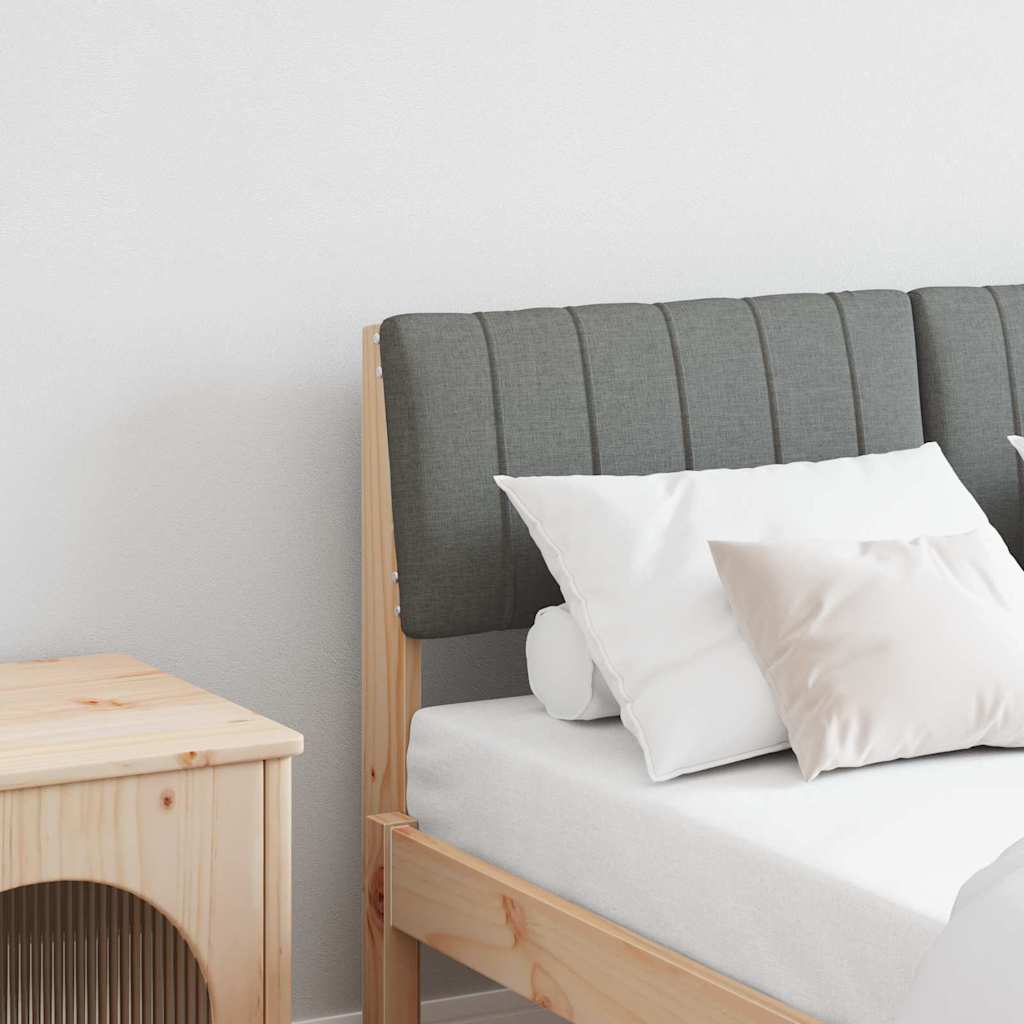 Testiera imbottita Grigio scuro 120 cm Pino massello