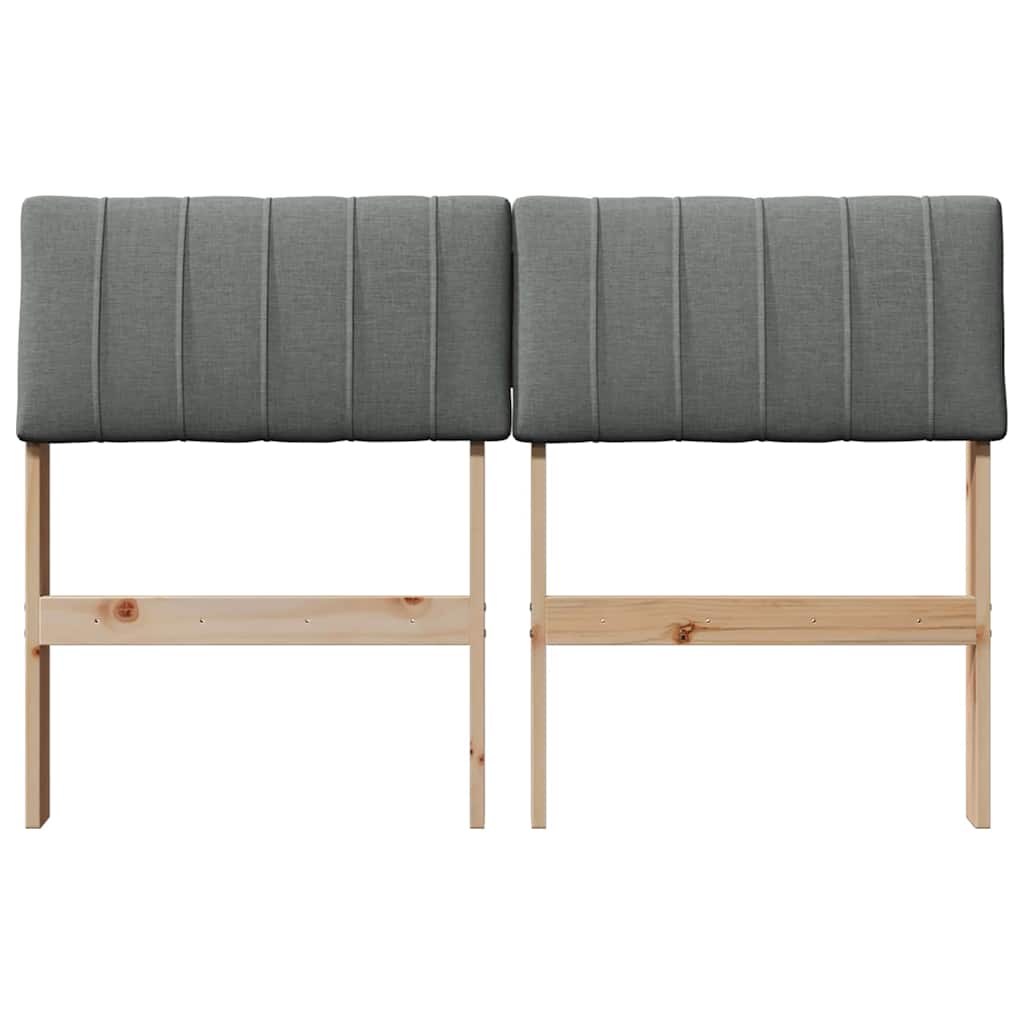 Testiera imbottita Grigio scuro 120 cm Pino massello