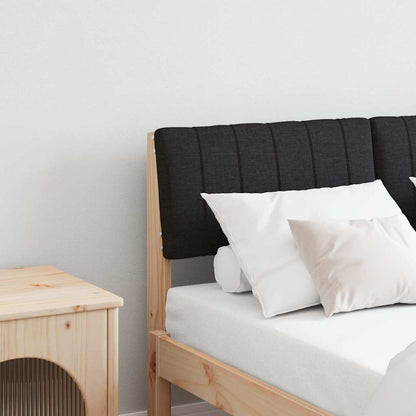 Testiera imbottita Nero 120 cm Pino massello