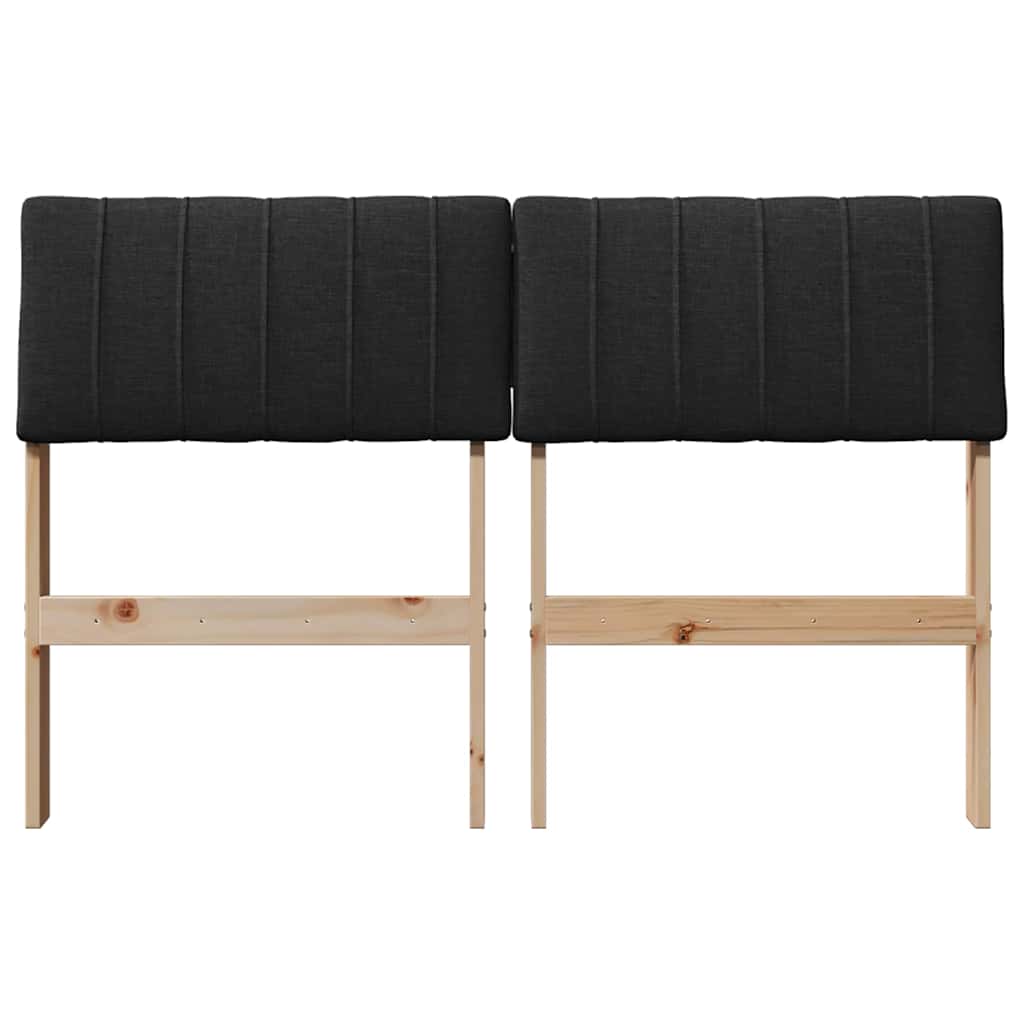 Testiera imbottita Nero 120 cm Pino massello