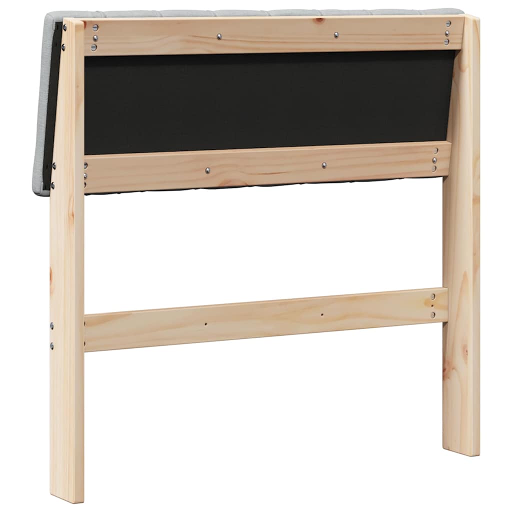 Testiera imbottita Grigio chiaro 80 cm Pino massello