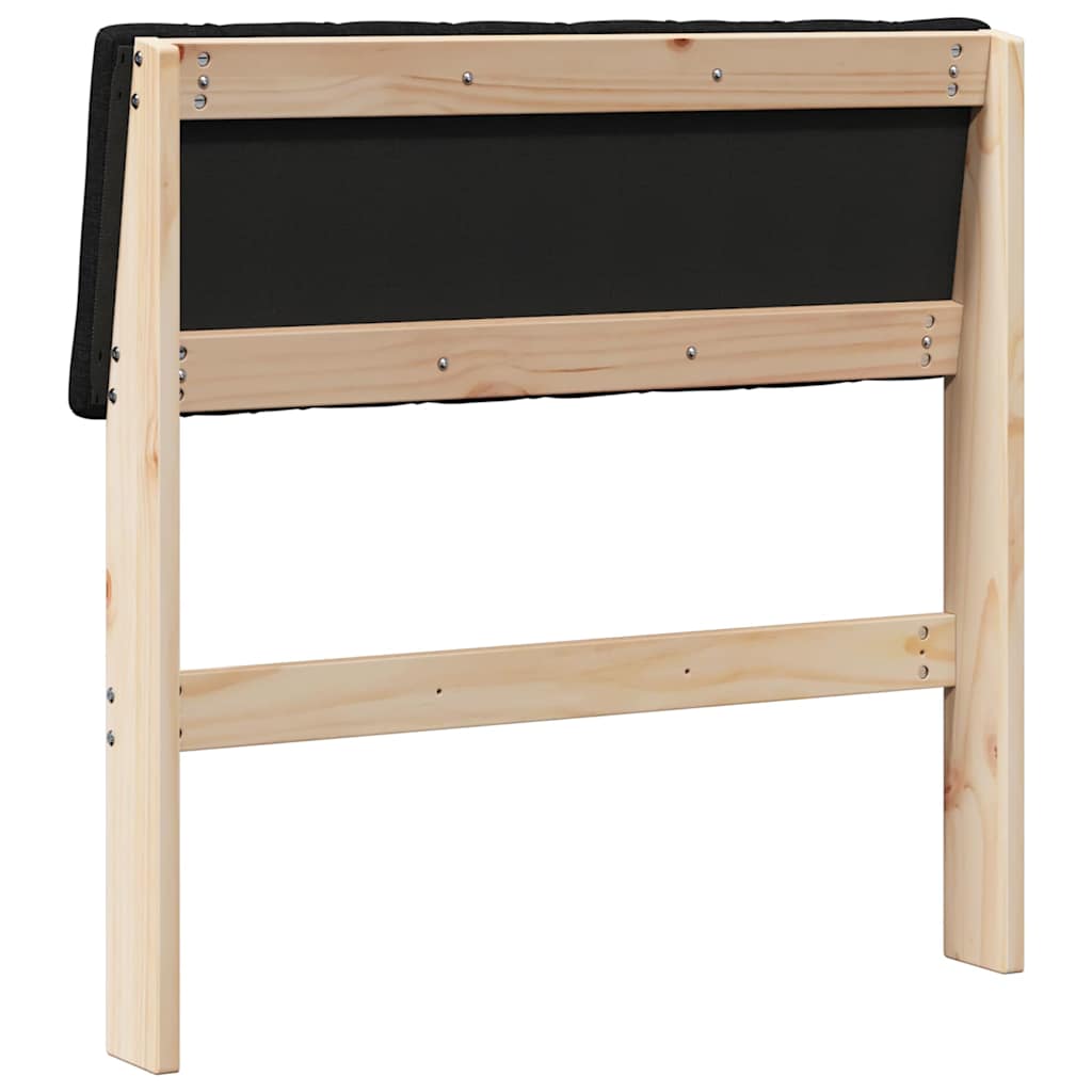 Testiera imbottita Nero 80 cm Pino massello