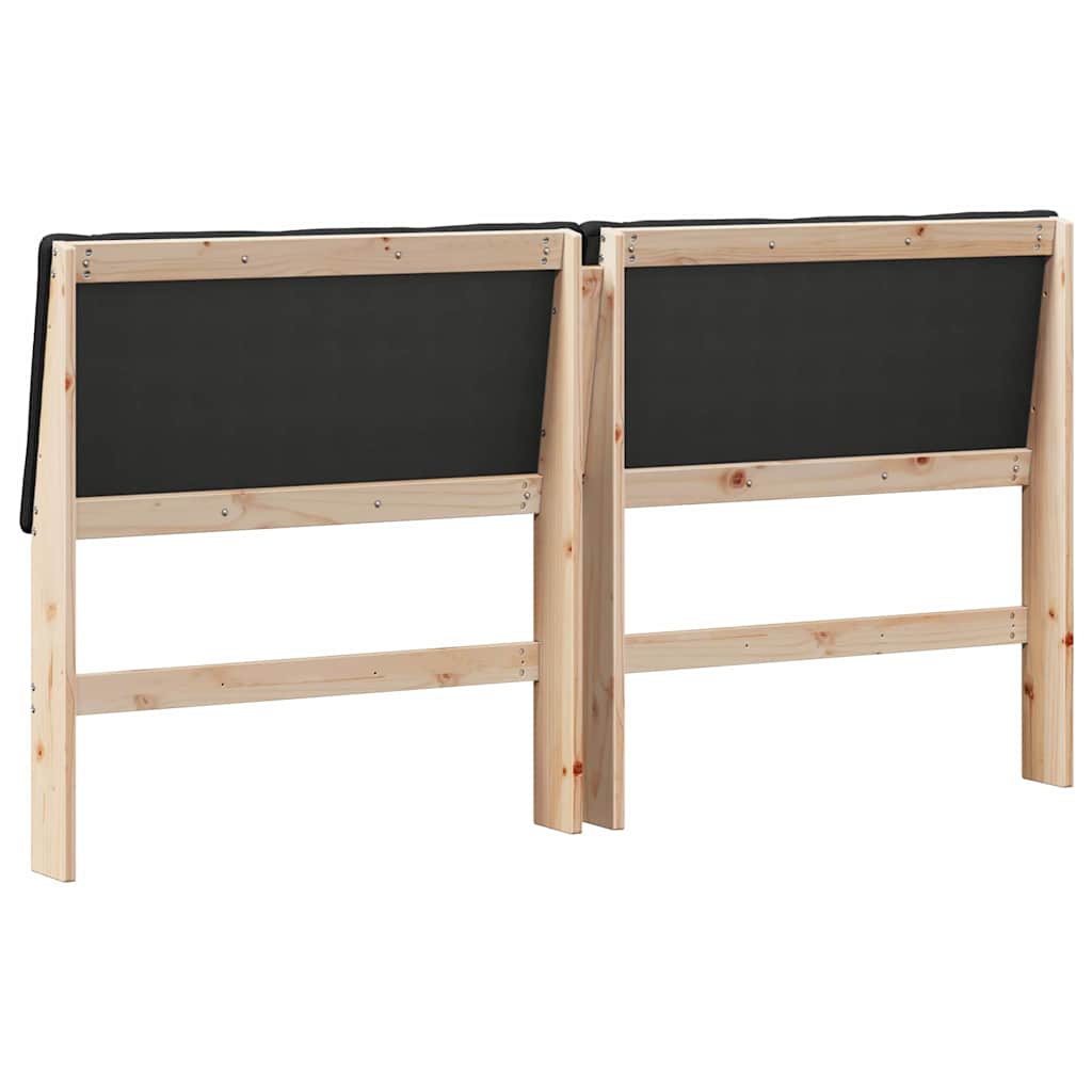 Testiera imbottita Nero 200 cm Pino massello