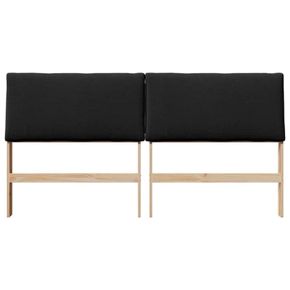 Testiera imbottita Nero 200 cm Pino massello