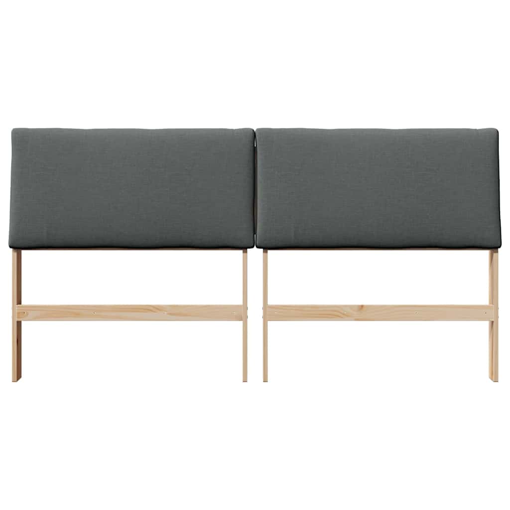 Testiera imbottita Grigio scuro 180 cm Pino massello