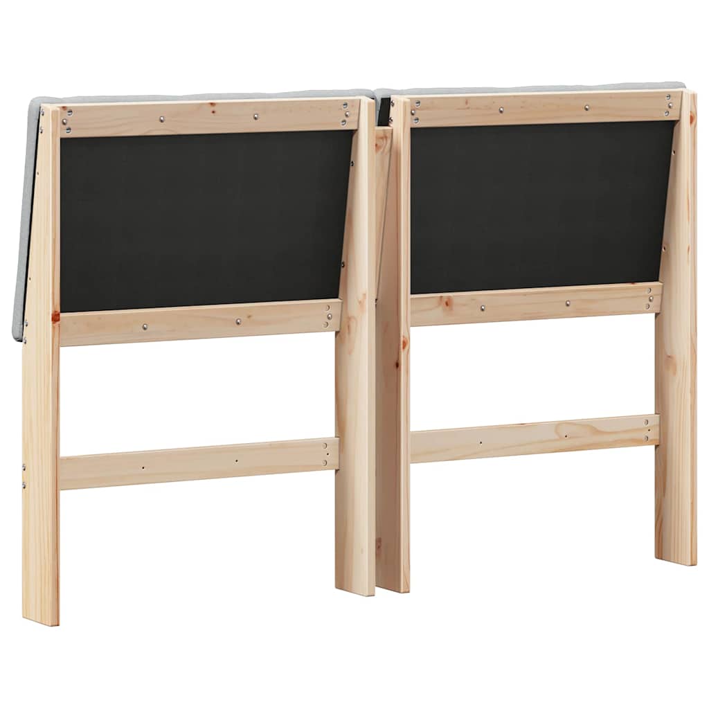 Testiera imbottita Grigio chiaro 160 cm Pino massello