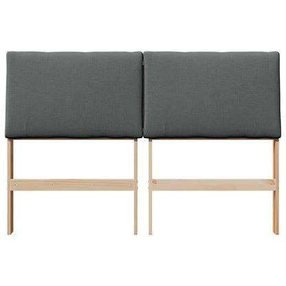 Testiera imbottita Grigio scuro 160 cm Pino massello