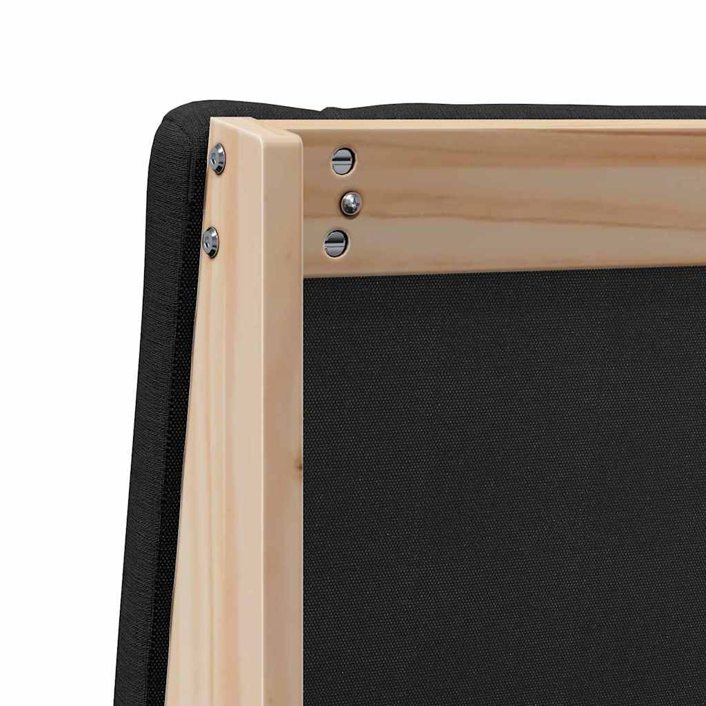 Testiera imbottita Nero 150 cm Pino massello