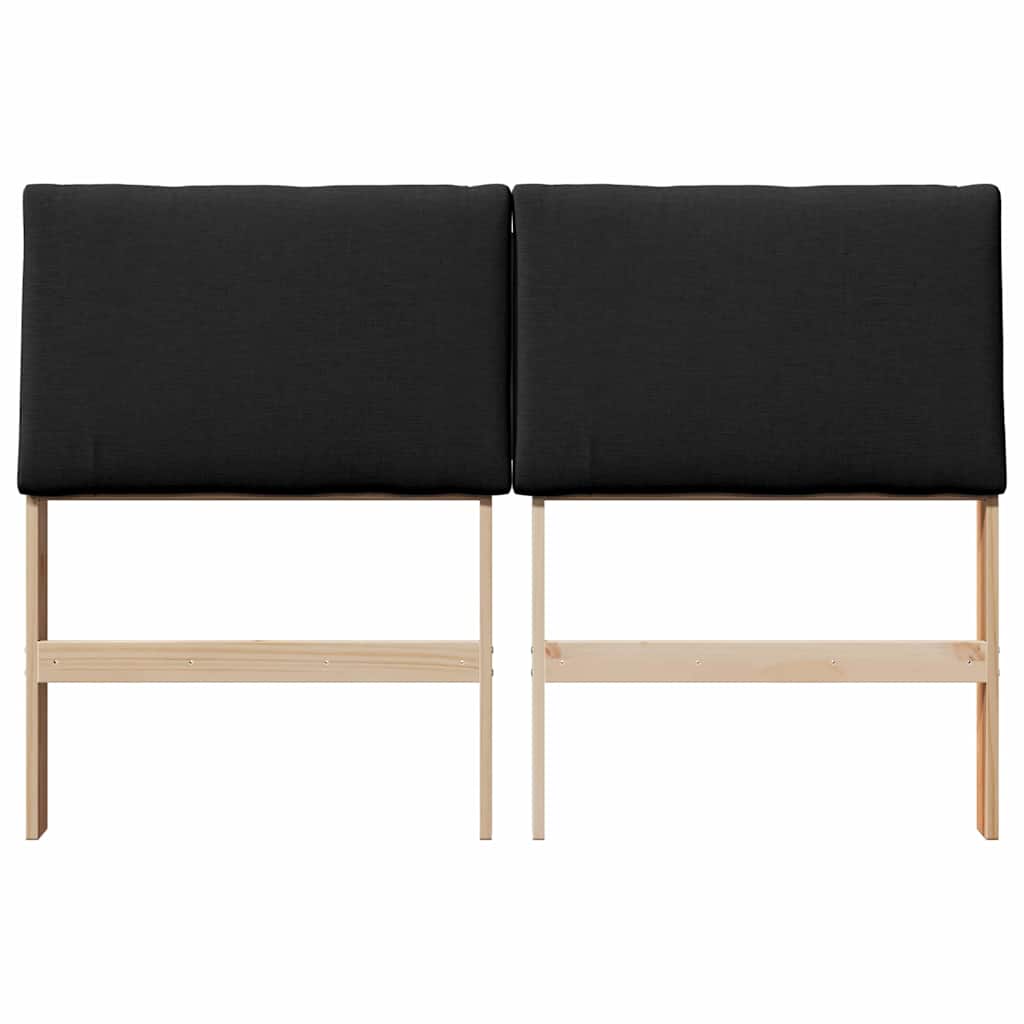 Testiera imbottita Nero 150 cm Pino massello