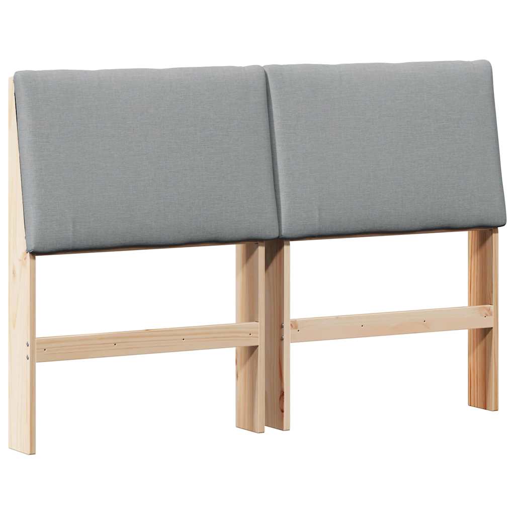 Testiera imbottita Grigio chiaro 140 cm Pino massello