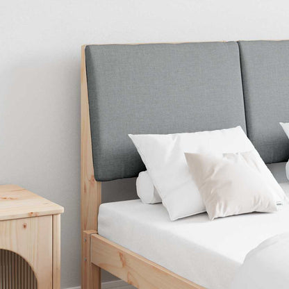 Testiera imbottita Grigio chiaro 135 cm Pino massello