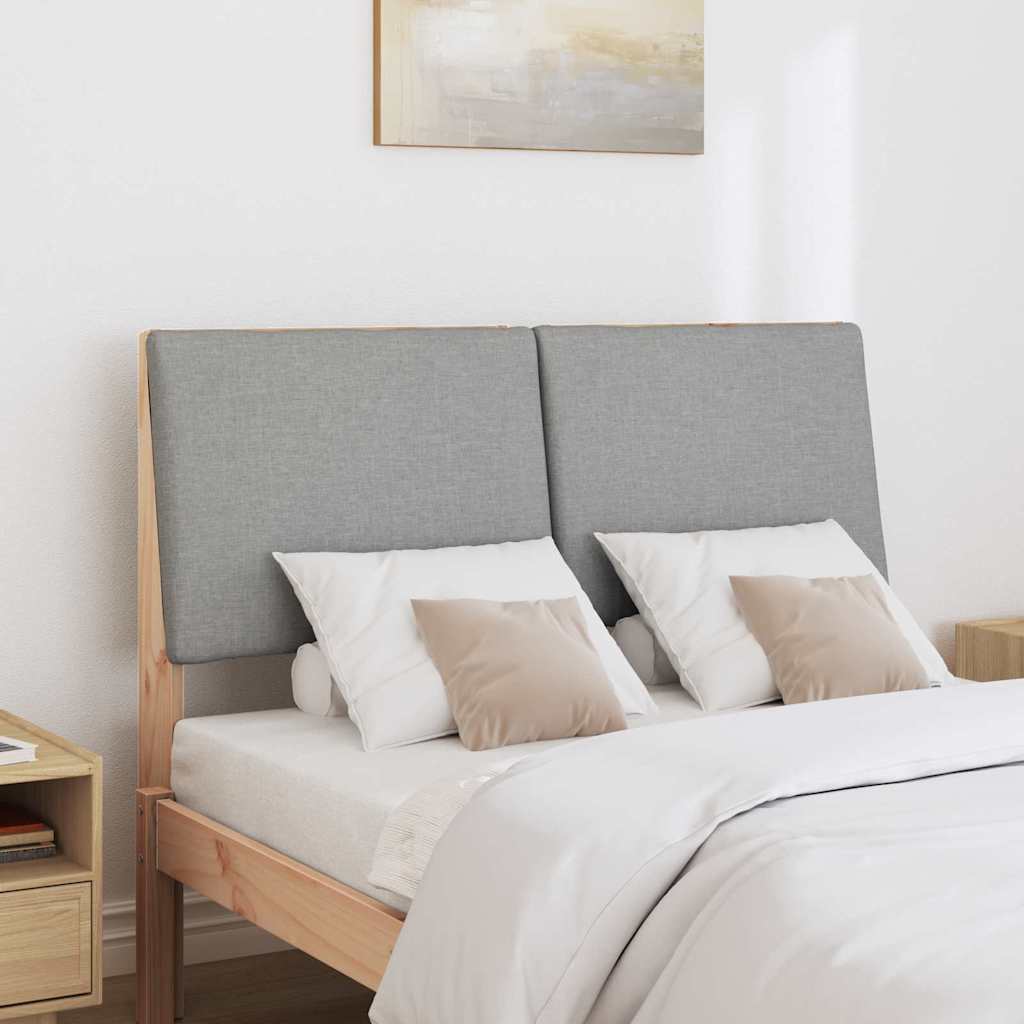 Testiera imbottita Grigio chiaro 135 cm Pino massello