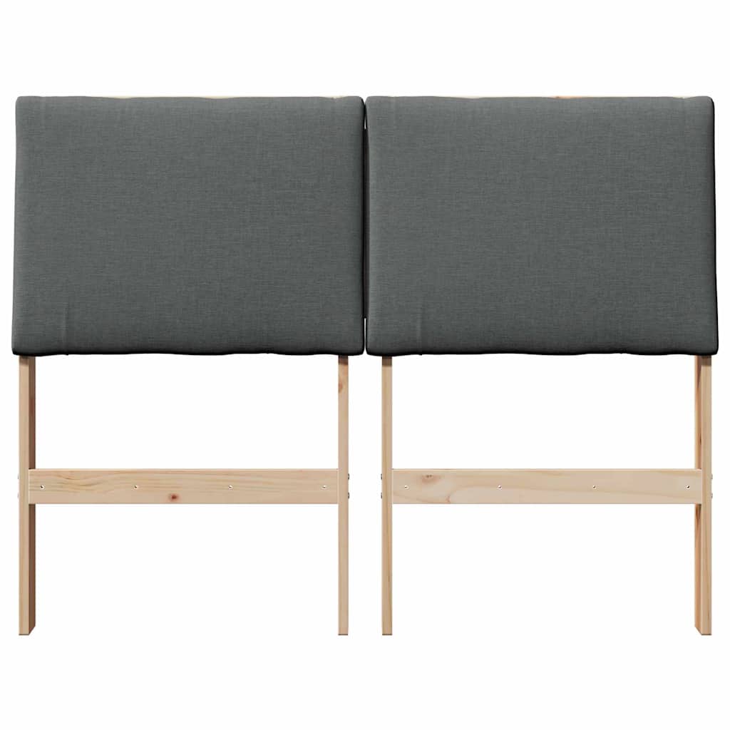 Testiera imbottita Grigio scuro 135 cm Pino massello
