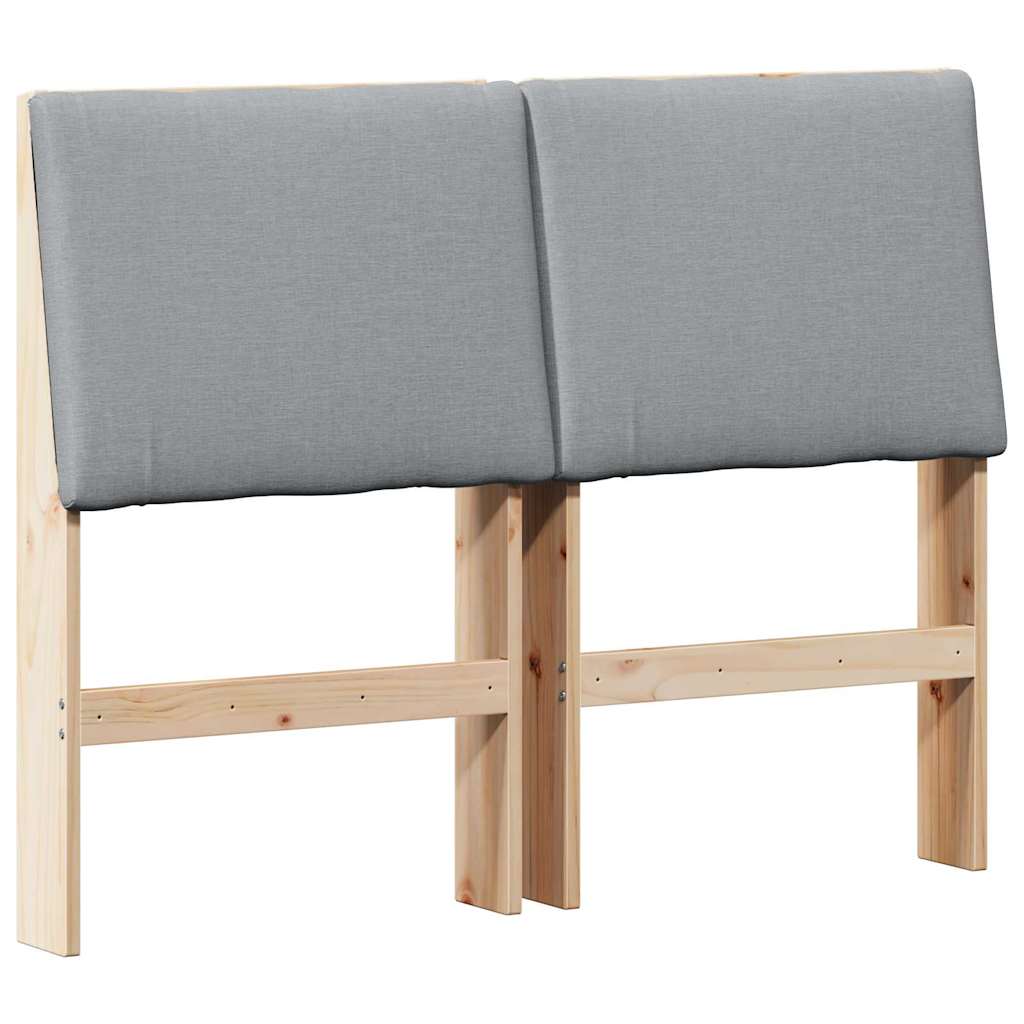 Testiera imbottita Grigio chiaro 120 cm Pino massello