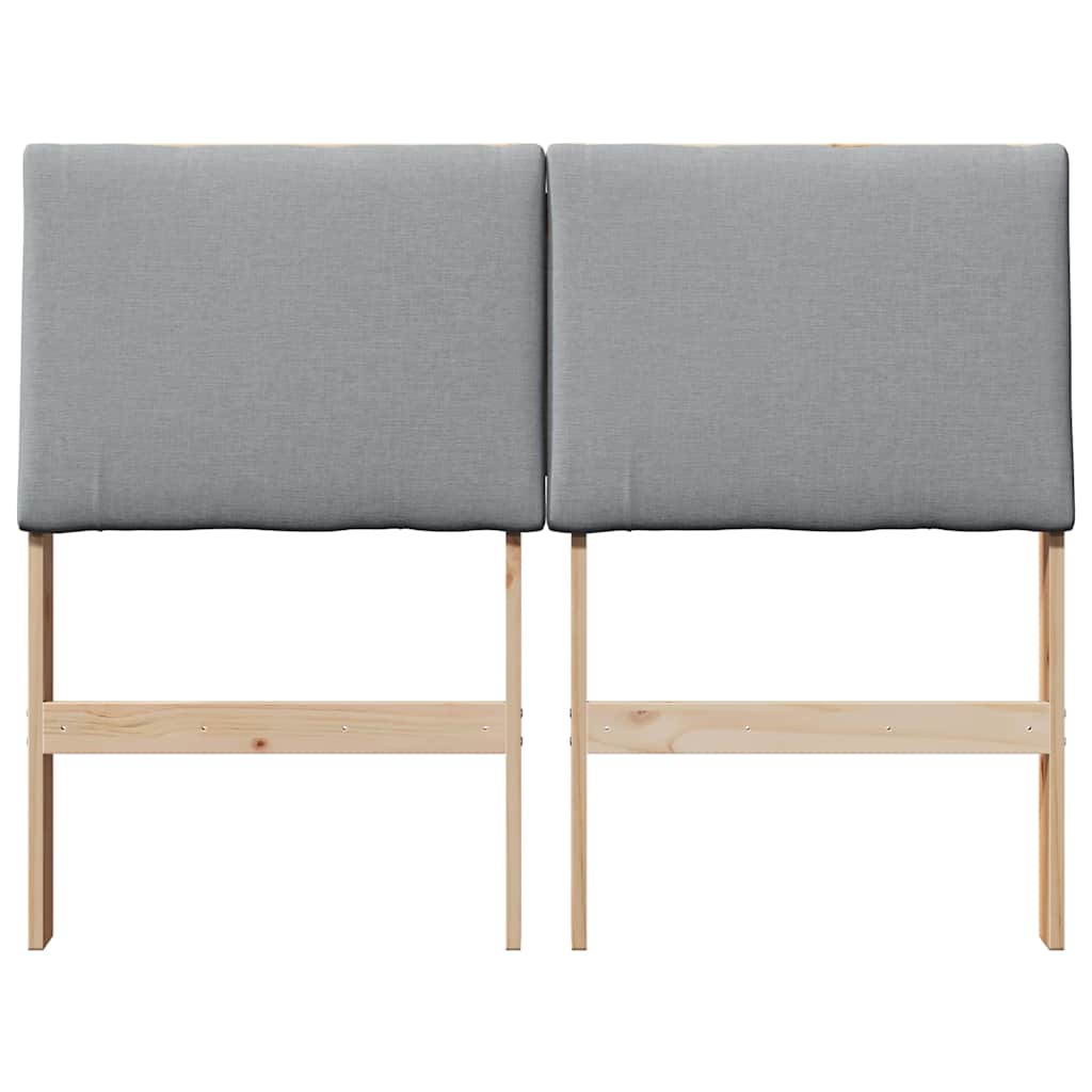 Testiera imbottita Grigio chiaro 120 cm Pino massello