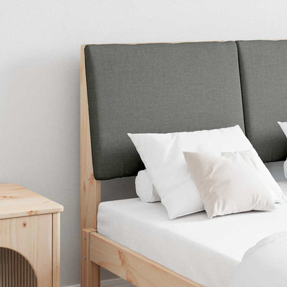 Testiera imbottita Grigio scuro 120 cm Pino massello