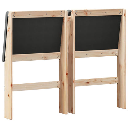 Testiera imbottita Grigio scuro 120 cm Pino massello