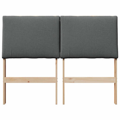 Testiera imbottita Grigio scuro 120 cm Pino massello