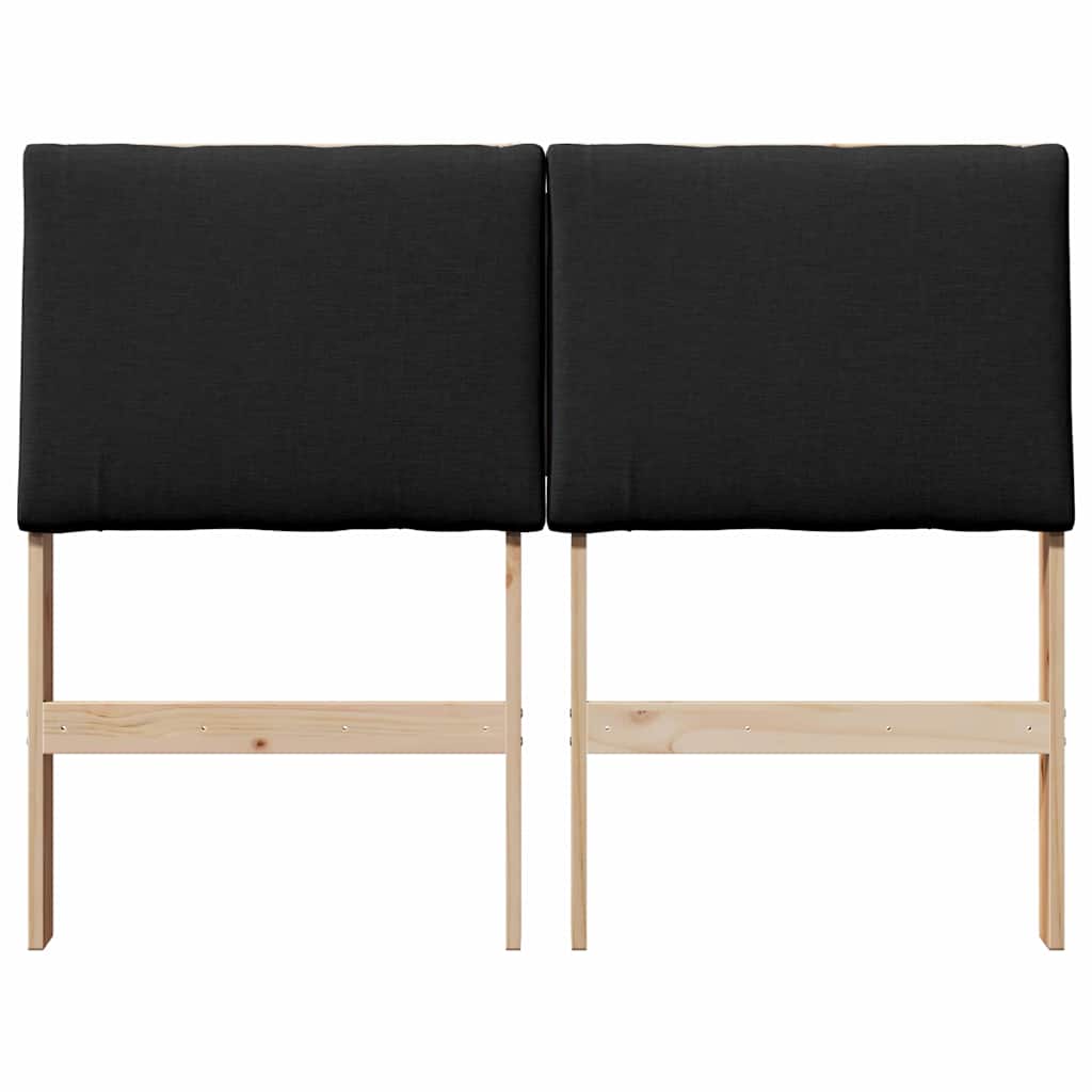 Testiera imbottita Nero 120 cm Pino massello