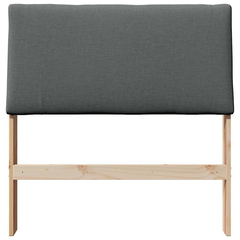 Testiera imbottita Grigio scuro 100 cm Pino massello