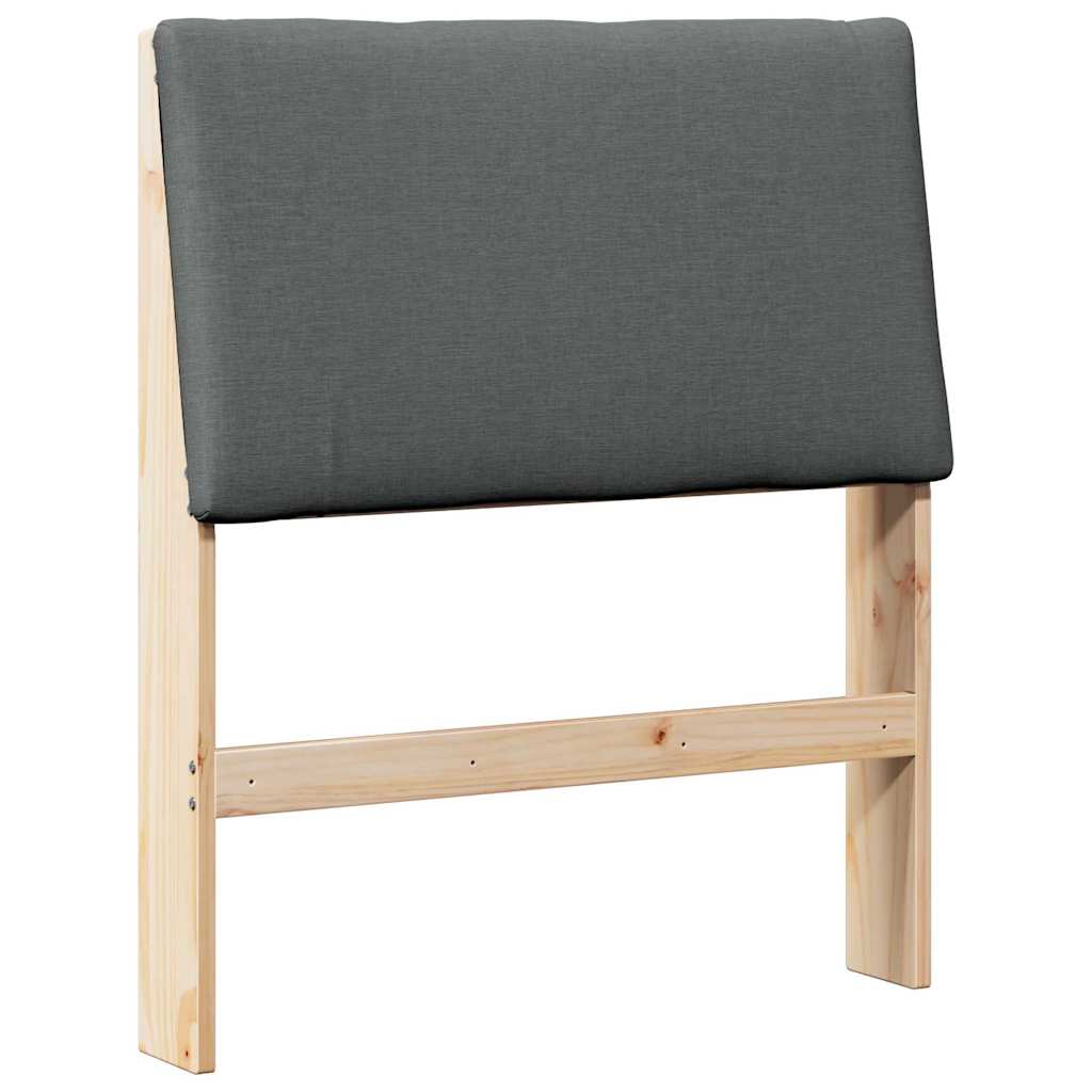 Testiera imbottita Grigio scuro 80 cm Pino massello