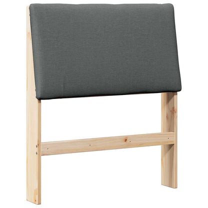 Testiera imbottita Grigio scuro 80 cm Pino massello