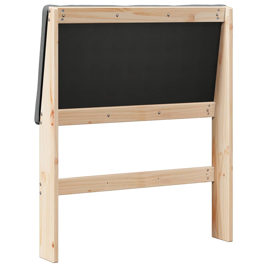 Testiera imbottita Grigio scuro 80 cm Pino massello