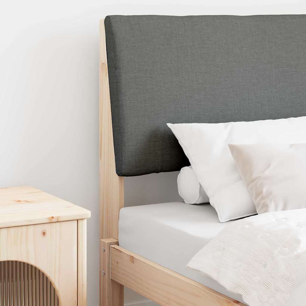 Testiera imbottita Grigio scuro 75 cm Pino massello
