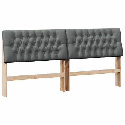 Testiera imbottita Grigio scuro 200 cm Pino massello