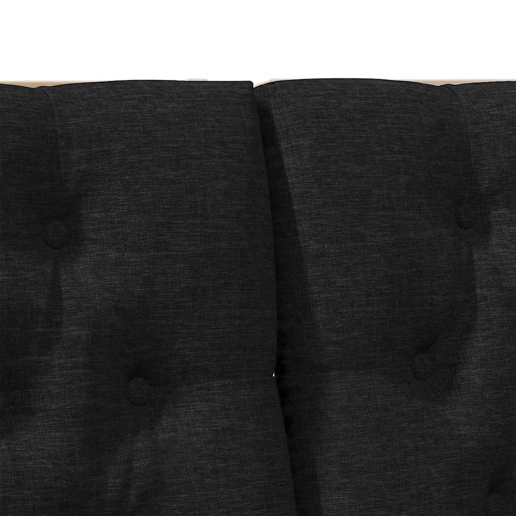 Testiera imbottita Nero 200 cm Pino massello