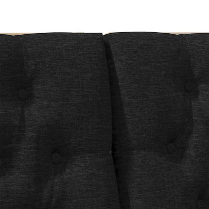 Testiera imbottita Nero 200 cm Pino massello