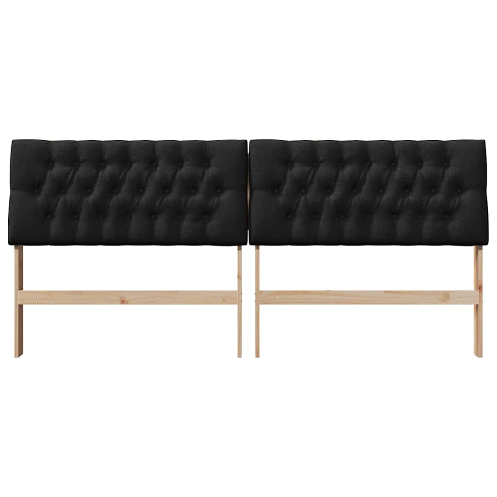 Testiera imbottita Nero 200 cm Pino massello