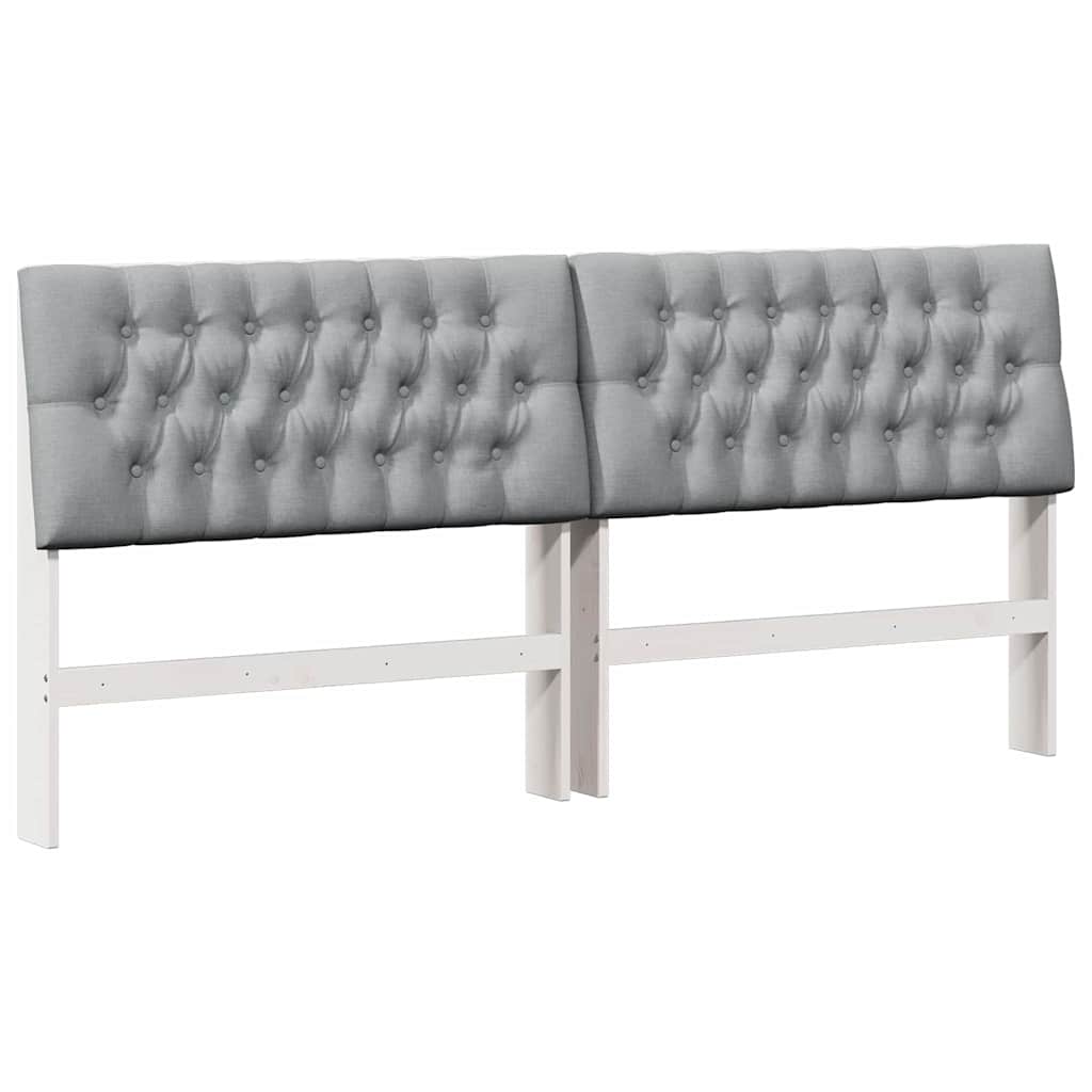 Testiera imbottita Grigio chiaro 200 cm Pino massello