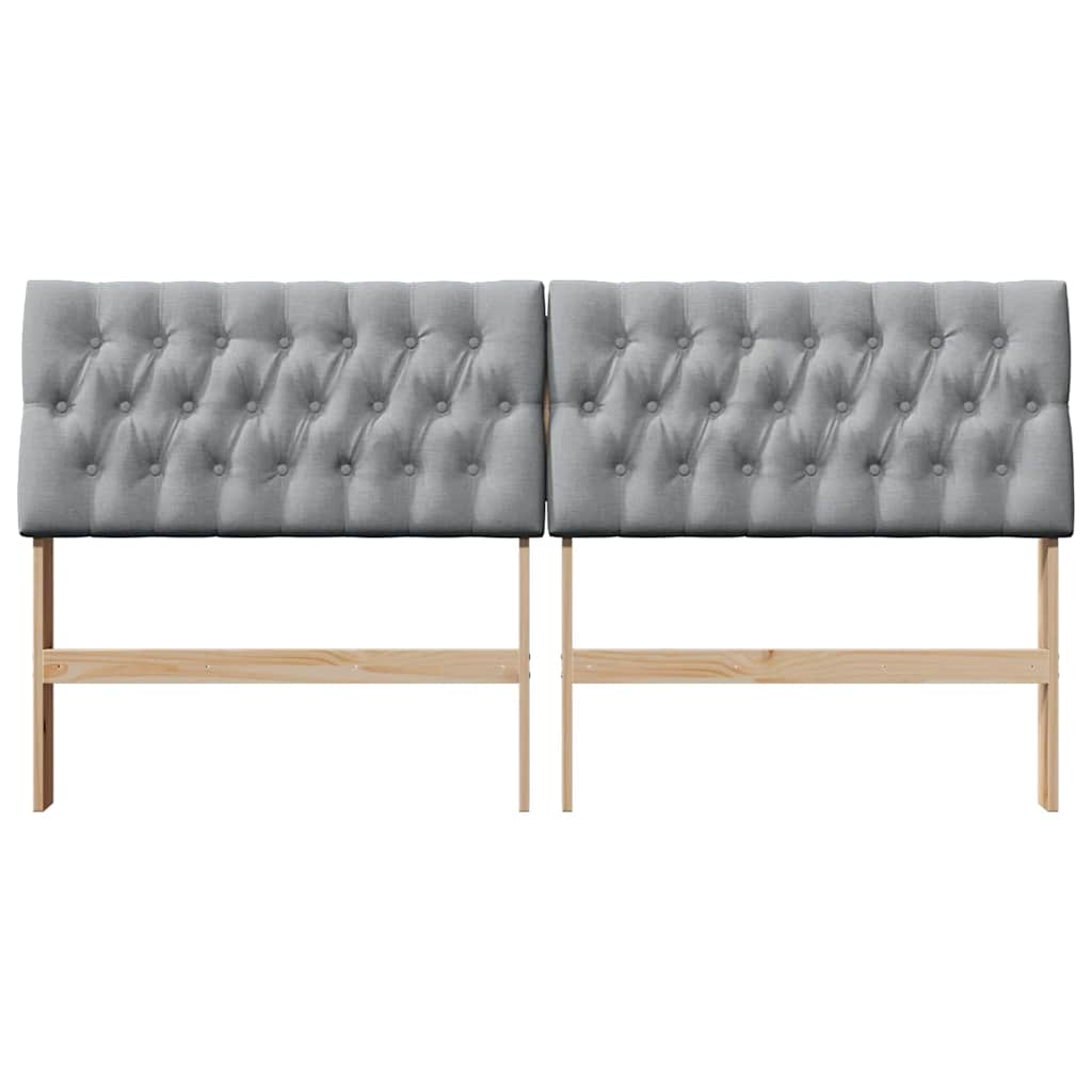 Testiera imbottita Grigio chiaro 180 cm Pino massello