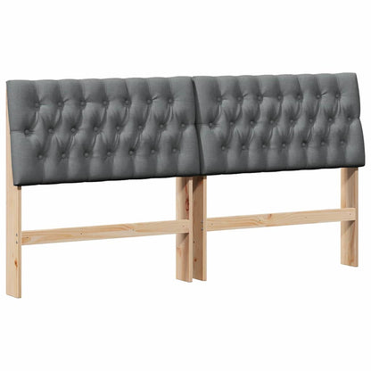 Testiera imbottita Grigio scuro 180 cm Pino massello