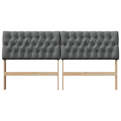 Testiera imbottita Grigio scuro 180 cm Pino massello