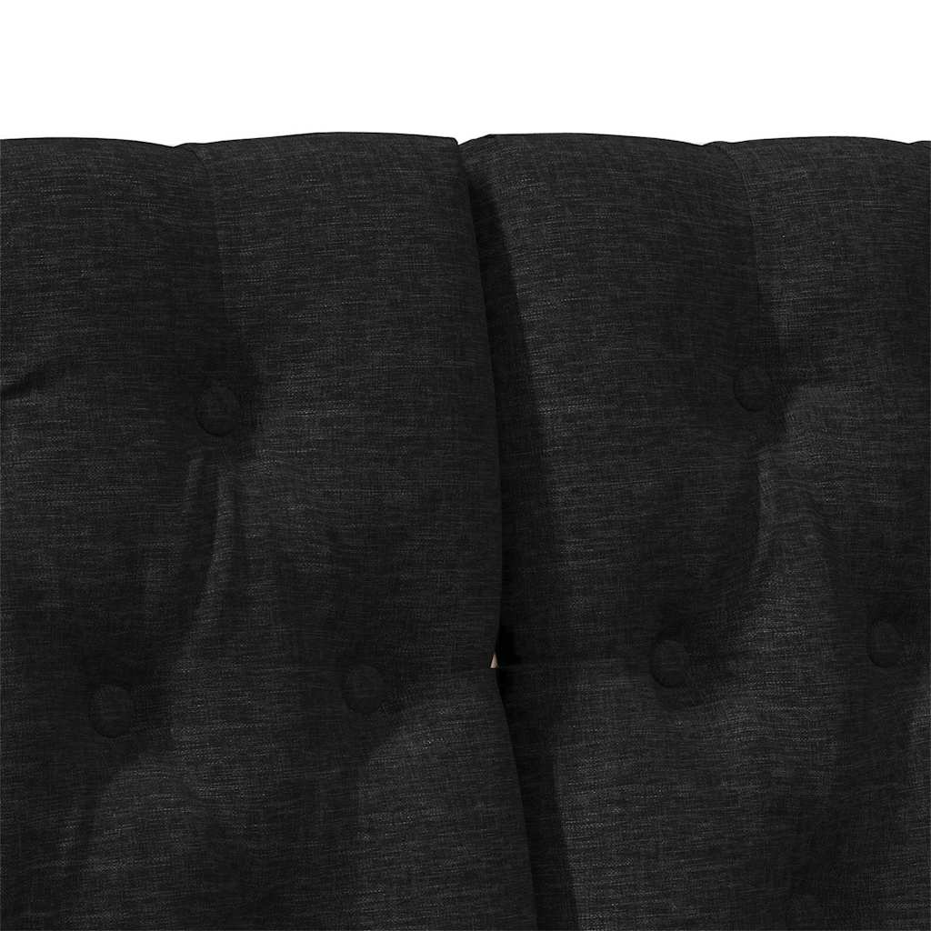 Testiera imbottita Nero 180 cm Pino massello